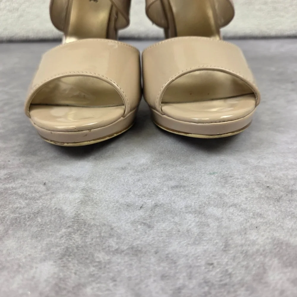 Limelight Kingsley Nude Patent Platform Peep Toe Heels 7.5 155381